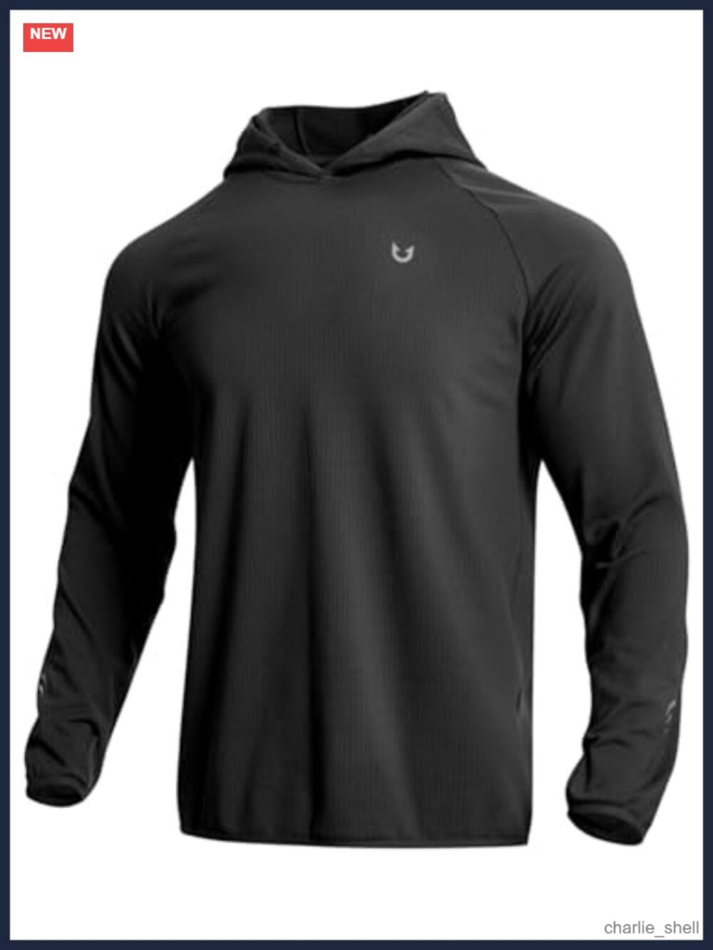 Waffle Fleece Hoodie Thumbholes Reflective Running Workout Pullover